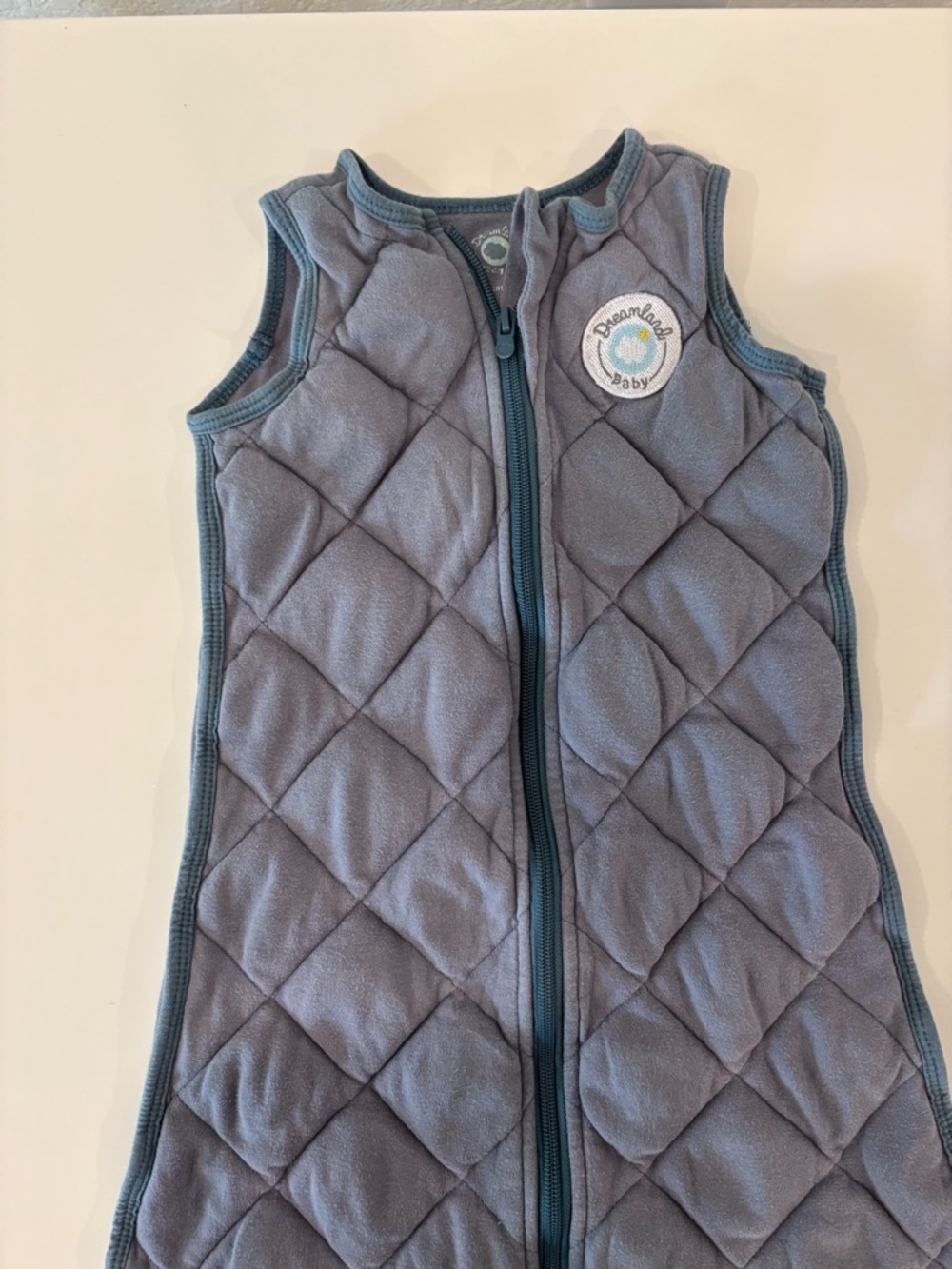 Dreamland Baby - Weighted Quilted Blue Baby Sleep Sack with Zip